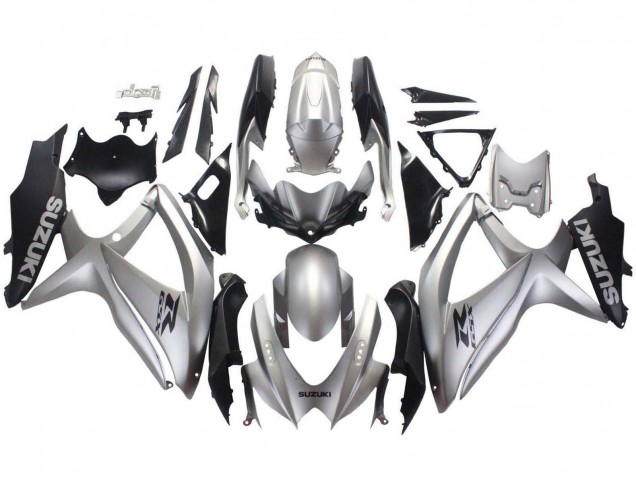 Migliori Carena Moto Suzuki GSXR 600 / GSXR 750 2008-2010 - Argento Nero Opaco