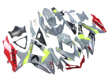 Migliori Carena Moto Suzuki GSXR 600 / GSXR 750 2008-2010 - Grigio Giallo Rosso