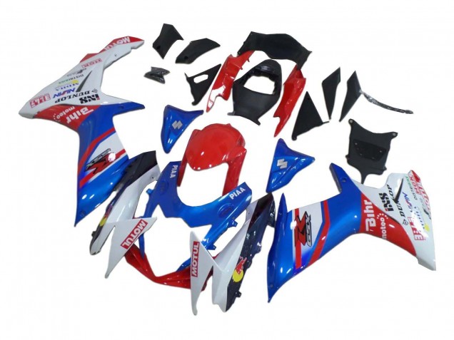 Migliori Carena Moto Suzuki GSXR 600 / GSXR 750 2008-2010 - Bianco Rosso Blu