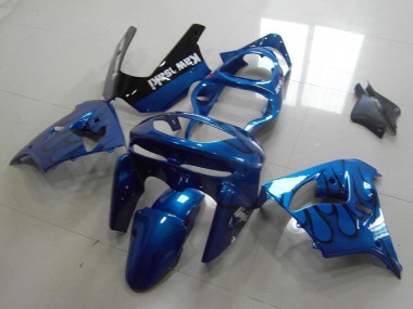 Migliori Carena Moto Kawasaki ZX9R 1998-1999 - Blu Nero Fiamma