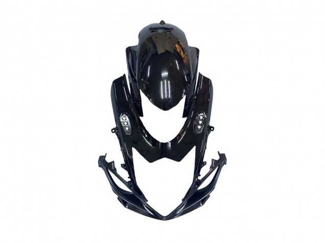Migliori Carena Moto Suzuki GSXR 600 / GSXR 750 2011-2024 - Nero Lucido Forgiato Fibra di Carbonio Argento Rosso