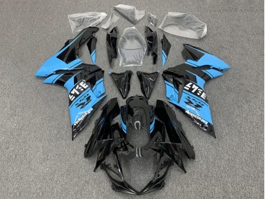 Migliori Carena Moto Suzuki GSXR 600 / GSXR 750 2011-2024 - Nero Lucido Azzurro Chiaro