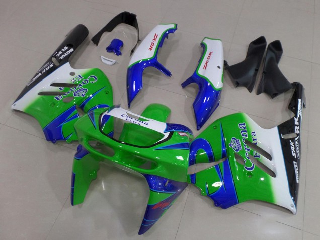 Migliori Carena Moto Kawasaki ZX9R 1994-1997 - Bianco Blu Verde Nero Corona Extra