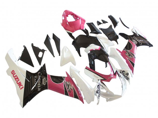 Migliori Carena Moto Suzuki GSXR 600 / GSXR 750 2011-2024 - Bianco Rosa Nero Corona