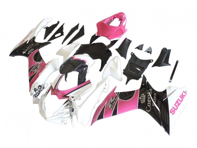 Migliori Carena Moto Suzuki GSXR 600 / GSXR 750 2011-2024 - Bianco Rosa Nero Corona