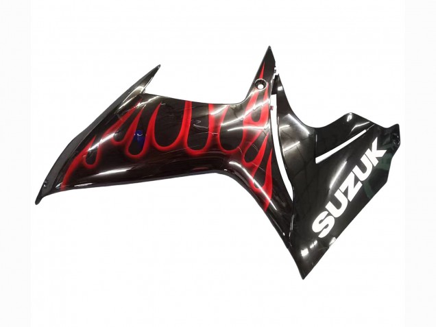 Migliori Carena Moto Suzuki GSXR 600 / GSXR 750 2011-2024 - Nero Lucido Rosso Fiamma