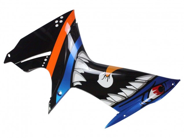 Migliori Carena Moto Suzuki GSXR 600 / GSXR 750 2011-2024 - Azzurro Chiaro Arancia Nero Bianco Squalo 46