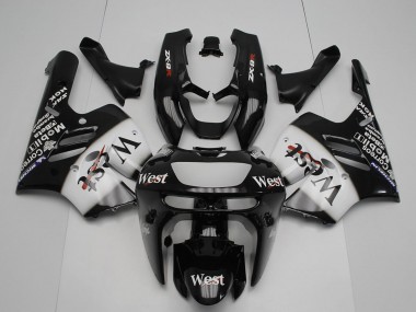 Migliori Carena Moto Kawasaki ZX9R 1994-1997 - Nero Lucido Bianco West