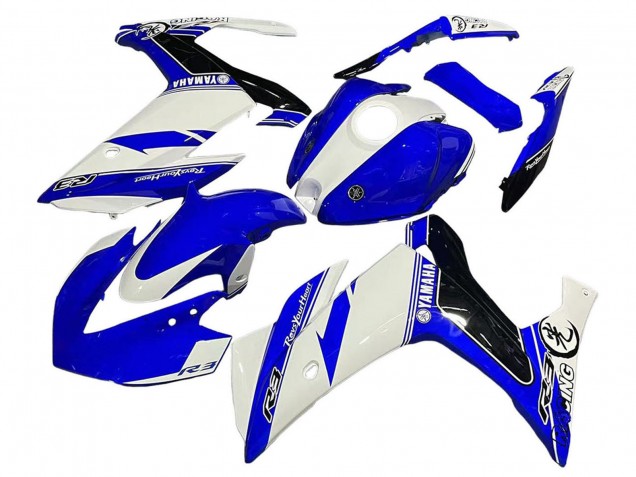 Migliori Carena Moto Yamaha YZF R3/R25 2015-2018 - Bianco Blu Nero Corsa