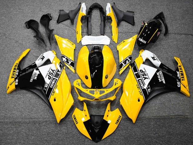 Migliori Carena Moto Yamaha YZF R3/R25 2015-2018 - Giallo Bianco Nero