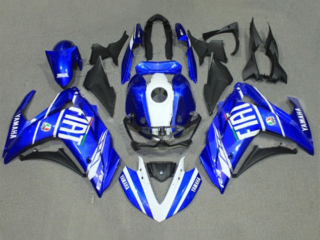 Migliori Carena Moto Yamaha YZF R3/R25 2015-2018 - Blu Bianco Fiat