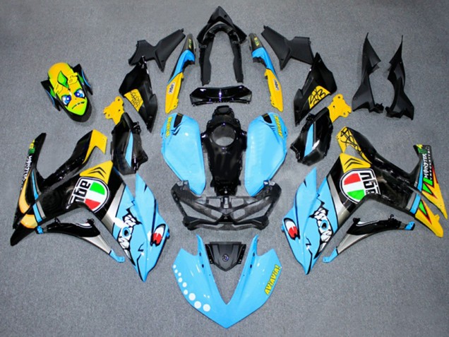 Migliori Carena Moto Yamaha YZF R3/R25 2015-2018 - Azzurro Chiaro Giallo Argento Nero