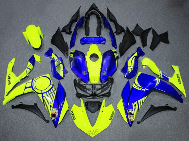 Migliori Carena Moto Yamaha YZF R3/R25 2015-2018 - Neon Giallo Blu Nero 46