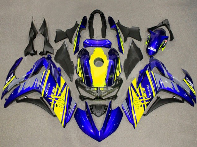 Migliori Carena Moto Yamaha YZF R3/R25 2015-2018 - Giallo Blu Nero Mostro