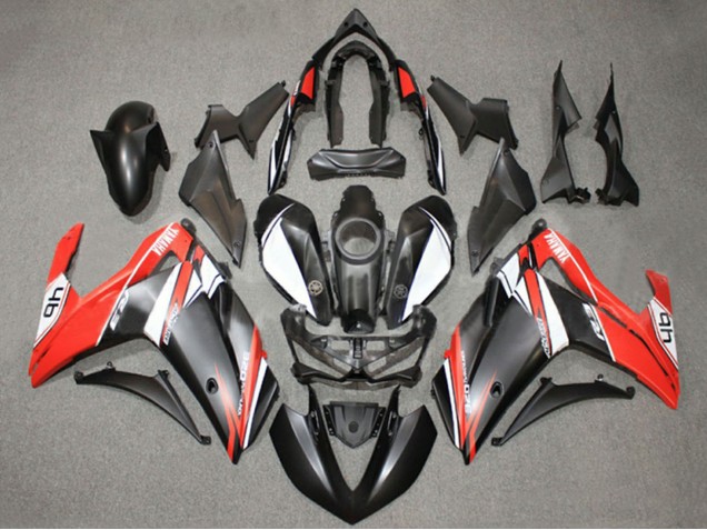 Migliori Carena Moto Yamaha YZF R3/R25 2015-2018 - Bianco Rosso Nero Opaco 46