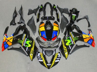 Migliori Carena Moto Yamaha YZF R3/R25 2015-2018 - Nero Lucido Giallo Bianco Blu ENEOS Mostro MoviStar Ruota dei Colori
