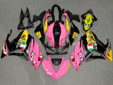 Migliori Carena Moto Yamaha YZF R3/R25 2015-2018 - Rosa Giallo Nero Squalo 46