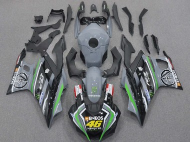 Migliori Carena Moto Yamaha YZF R3/R25 2015-2018 - Nardo Grigio Verde Nero ENEOS Mostro 46