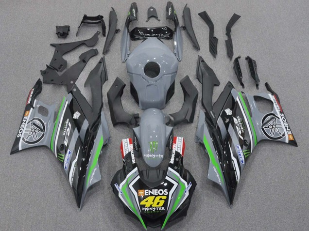 Migliori Carena Moto Yamaha YZF R3/R25 2015-2018 - Nardo Grigio Verde Nero ENEOS Mostro 46
