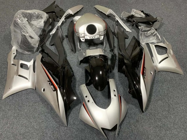 Migliori Carena Moto Yamaha YZF R3/R25 2015-2018 - Argento Rosso Nero