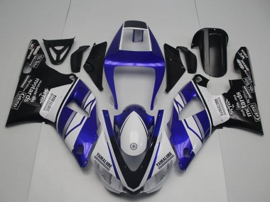 Migliori Carena Moto Yamaha YZF R1 1998-1999 - Blu Bianco Nero Lucido Yamalube Motards