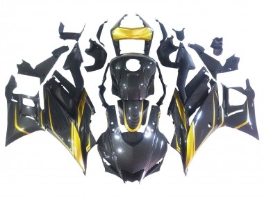 Migliori Carena Moto Yamaha YZF R3/R25 2019-2021 - Oro Nero Fibra di Carbonio