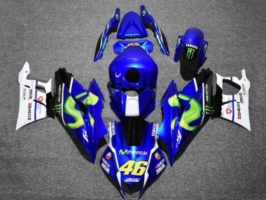 Migliori Carena Moto Yamaha YZF R3/R25 2019-2021 - Blu Bianco Verde Nero Mostro MoviStar ENEOS 46