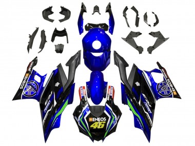 Migliori Carena Moto Yamaha YZF R3/R25 2019-2021 - Blu Bianco Verde Nero ENEOS 46