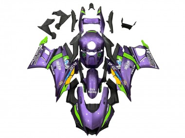 Migliori Carena Moto Yamaha YZF R3/R25 2019-2021 - Viola Verde Bianco EVA Corsa