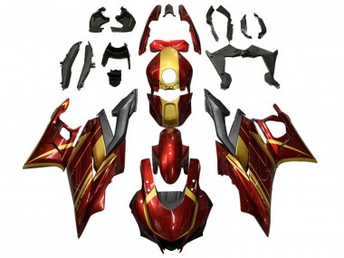 Migliori Carena Moto Yamaha YZF R3/R25 2019-2021 - Rosso Oro Nero Opaco