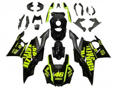 Migliori Carena Moto Yamaha YZF R3/R25 2019-2021 - Nero Neon Giallo 46
