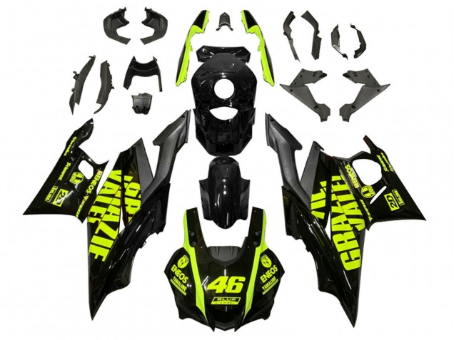 Migliori Carena Moto Yamaha YZF R3/R25 2019-2021 - Nero Neon Giallo 46