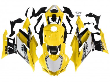 Migliori Carena Moto Yamaha YZF R3/R25 2019-2021 - Giallo Bianco Nero Banda