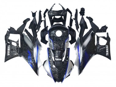 Migliori Carena Moto Yamaha YZF R3/R25 2022-2024 - Marmo Nero Argento Blu Forgiato Fibra di Carbonio Stile