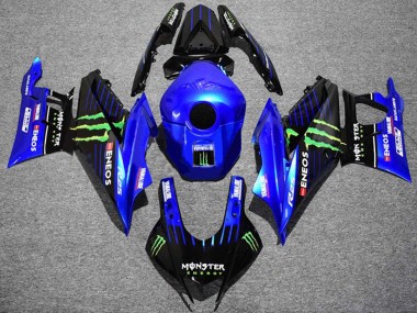 Migliori Carena Moto Yamaha YZF R3/R25 2022-2024 - Blu Verde Nero Mostro ENEOS Yamalube