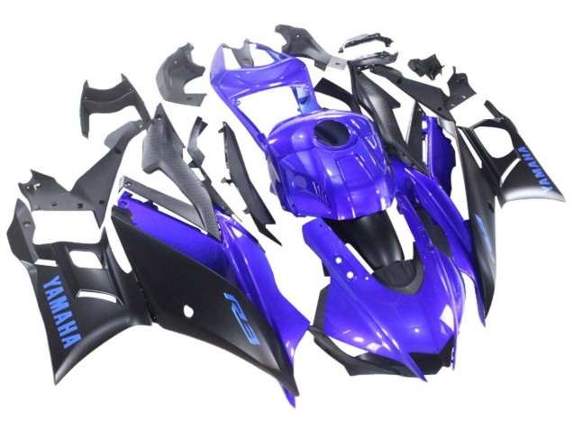 Migliori Carena Moto Yamaha YZF R3/R25 2022-2024 - Blu Nero Opaco