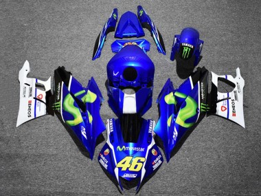 Migliori Carena Moto Yamaha YZF R3/R25 2022-2024 - Blu Bianco Nero Verde Mostro MoviStar Yamalube ENEOS 46
