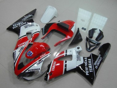 Migliori Carena Moto Yamaha YZF R1 2000-2001 - Rosso Bianco Nero Lucido Petronas Yamalube