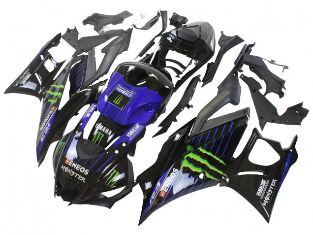 Migliori Carena Moto Yamaha YZF R3/R25 2022-2024 - Blu Verde Nero Mostro Yamalube ENEOS