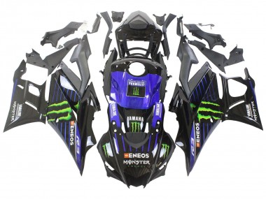 Migliori Carena Moto Yamaha YZF R3/R25 2022-2024 - Blu Verde Nero Mostro Yamalube ENEOS