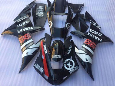 Migliori Carena Moto Yamaha YZF R1 2002-2003 - Nero Lucido Bianco Rosso Yamalube ENEOS