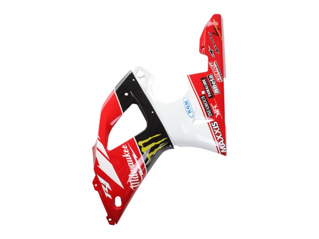 Migliori Carena Moto Yamaha YZF 1000 R1 1998-1999 - Rosso Bianco Nero Giallo Mostro Milwaukee MAXXIS 11