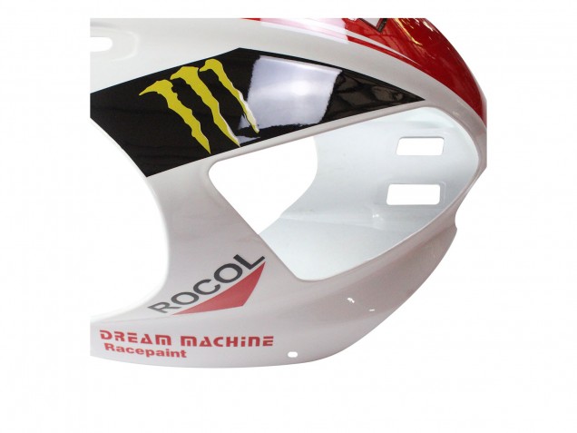 Migliori Carena Moto Yamaha YZF 1000 R1 1998-1999 - Rosso Bianco Nero Giallo Mostro Milwaukee MAXXIS 11