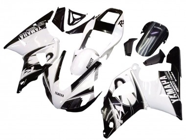 Migliori Carena Moto Yamaha YZF 1000 R1 1998-1999 - Bianco Nero Lucido