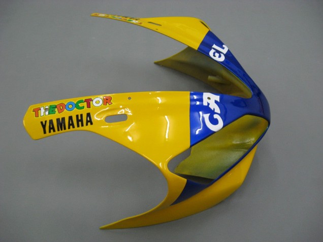 Migliori Carena Moto Yamaha YZF 1000 R1 2000-2001 - Bianco Giallo Blu Motul Cammello