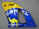 Migliori Carena Moto Yamaha YZF 1000 R1 2000-2001 - Bianco Giallo Blu Motul Cammello