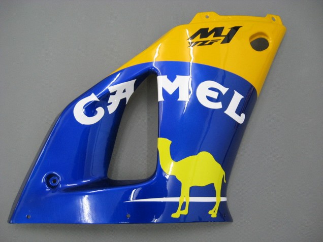 Migliori Carena Moto Yamaha YZF 1000 R1 2000-2001 - Bianco Giallo Blu Motul Cammello