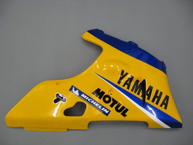 Migliori Carena Moto Yamaha YZF 1000 R1 2000-2001 - Bianco Giallo Blu Motul Cammello