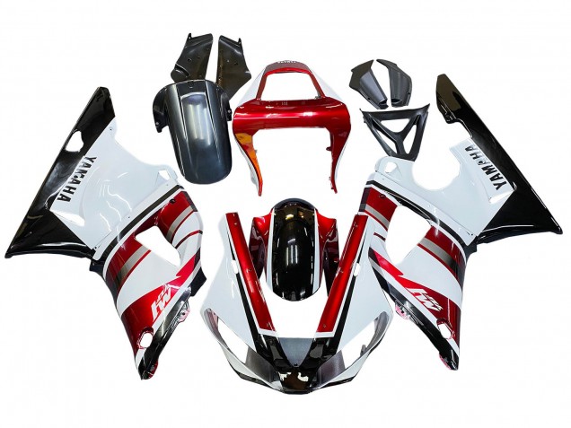 Migliori Carena Moto Yamaha YZF 1000 R1 2000-2001 - Rosso Bianco Nero Lucido