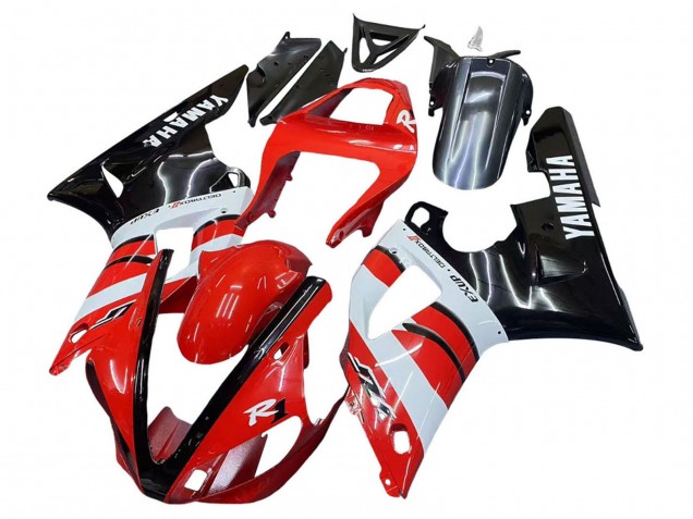 Migliori Carena Moto Yamaha YZF 1000 R1 2000-2001 - Rosso Bianco Nero Lucido